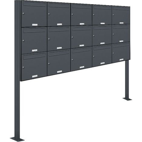 15er Standbriefkasten Anlage Freistehend RAL 7016 - Anthrazit (1/5)