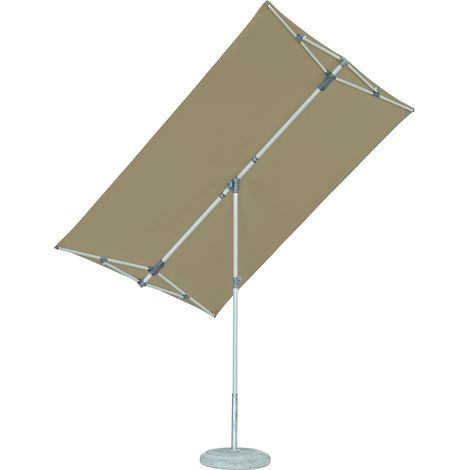 Parasol rectangulaire, gris cendré, armature en acier, toile en polyester, 210 x 150 cm, 5,3 kg (1/5)