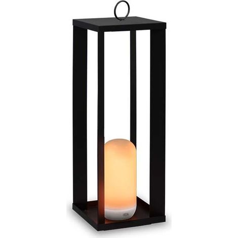 LED Außenlampe Akku Dimmer Fernbedienung IP54 2000 K 50 cm hoch eckig Modern kabellos tragbar außen Tischlampe Gartenlaterne (1/3)