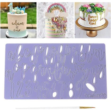 Ensemble de moules à biscuits en acrylique pour emporte-pièces en relief : lettres minuscules et chiffres. (1/4)
