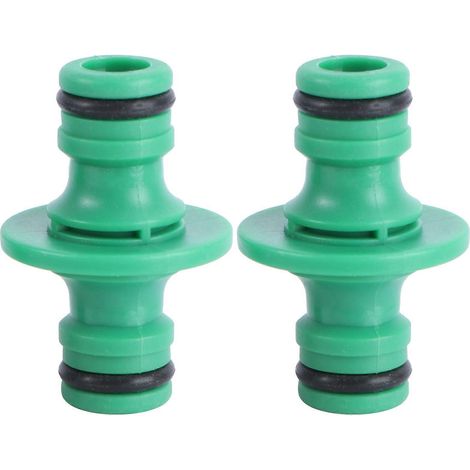 Raccord rapide femelle Ounona à deux voies, adaptateur pour tuyau d'arrosage, rallonge de tuyau en plastique de 1/2 pouce (lot de 2). (1/5)
