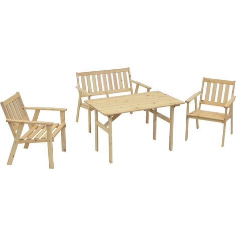 Sylt Set 5tlg 2 Sessel 1 Bank 1 Tisch