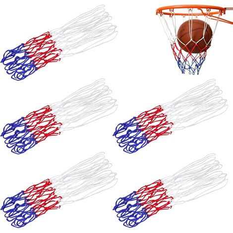 5 x Basketball Nets, Basketball Net with 12 Loops, Suitable for Indoor and Outdoor Use, Weatherproof Reinforced Nylon Ball Net (1/5)