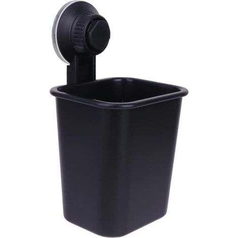 Zahnbürstenhalter zur Wandmontage für Badezimmer, Dusche, Rasierapparat, elektrische/batteriebetriebene Zahnbürste, Zahnpasta-Organizer, kein Bohren oder Nageln erforderlich (schwarz) (1/4)