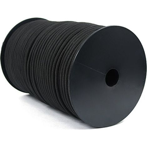 Cuerda de paracaídas tipo 550 de 100 m, cuerda de paracord de 9 hebras para rescate, tiendas de campaña y senderismo (negra). (1/4)