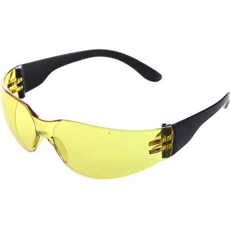 Gafas de seguridad deportivas para interiores y exteriores con lentes amarillo claro.