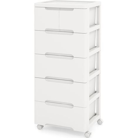 COSTWAY Rolling Storage Cabinet Vertical Storage Unit with 6 Drawers (1/5)