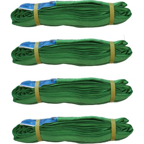 4x Rundschlinge 2000 kg 2 to grün 3 m Umfang Hebeband Hebeschlinge Hebegurt (1/2)