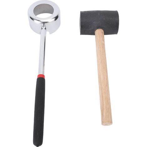 Ensemble d'outils d'ouverture de noix de coco avec marteau, Kit de disjoncteur de qualité alimentaire en acier inoxydable, poignée en bois pour magasin. (1/5)