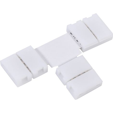 5pcs connecteurs sans soudure 4 broches à clipser pour bandeau LED RGB 5050 10mm forme en T (1/2)