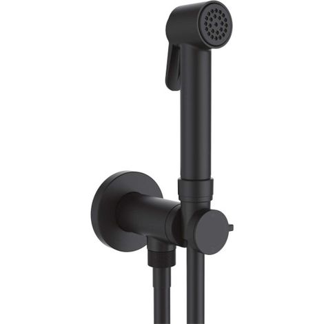 Ensemble mitigeur WC rétro avec flexible et douchette à impulsion Noir Mat PALOMA-BRASS - BOSSINI E37007073