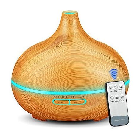 Diffusore di oli essenziali da 550 ml, umidificatore a ultrasuoni, diffusore elettrico per aromaterapia + 7 luci LED colorate, spegnimento automatico, per casa, profumazione, yoga, spa (1/5)