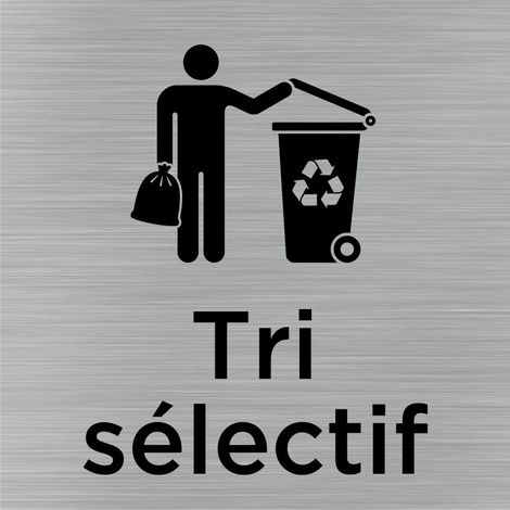 Pictogramme Tri Sélectif (Q1072).- Adhésif aspect aluminium brossé - (1/5)