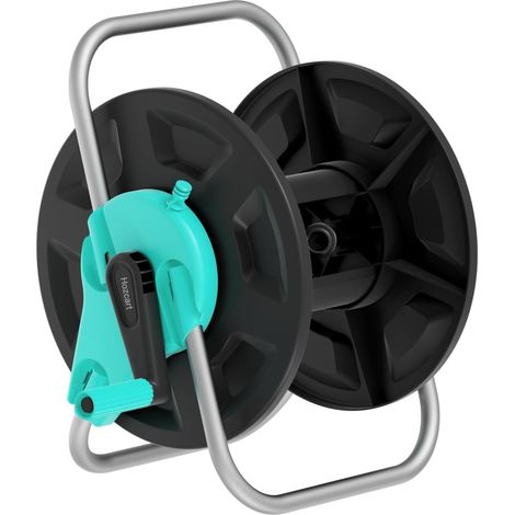 Dévidoir de tuyau d'arrosage en plastique - Peut contenir jusqu'à 15 à 40 m de tuyau - Support de tuyau extérieur portable et enfichable au sol - Pour le jardin et le lavage de voiture (1/5)