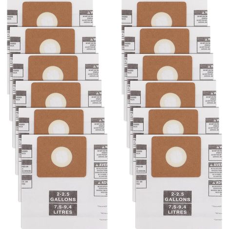 Sac filtrant grande contenance pour Shop Vac 90668, 2 à 2,5 gallons, pour usage atelier, lot de 12 (1/5)