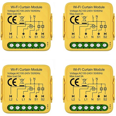 4 modules de commande de rideaux intelligents Tuya avec Wi-Fi, compatibles avec les moteurs de stores et volets roulants, l'application Smart Life et Alexa/Google. (1/2)