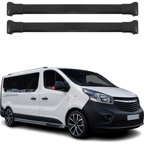 OMAC Barres de toit en aluminium pour Fiat Talento 2016-2020 – TÜV / DIN 75302:2019 – Charge max 75 kg – 2 barres Noir (1/4)