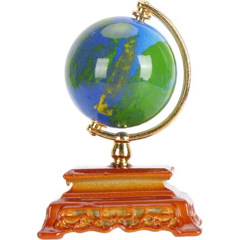 Globe terrestre miniature Décoration maison de poupée Accessoire réaliste en plastique 1:12 pour diorama et photobooth (1/5)