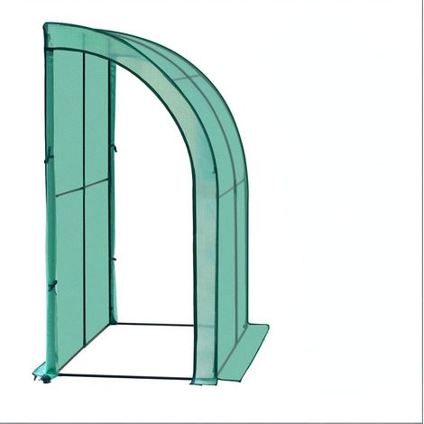 Serra da giardino verde in PE rinforzato e acciaio 200 x 100 x 210 cm (1/4)