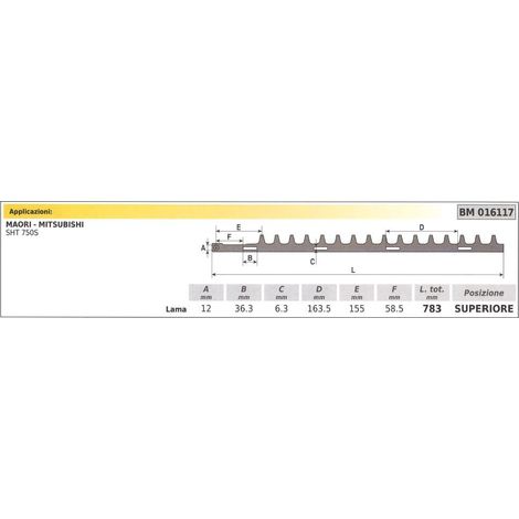 Lama superiore MAORI tagliasiepe SHT 750S 016117