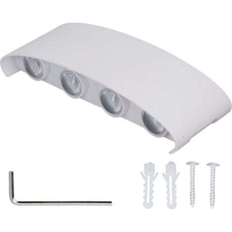LED Wall Lamp Decorative White Housing White Lighting Indoor Wall Light for Hotel Garden Bedroom 90‑265V 8W (1/5)