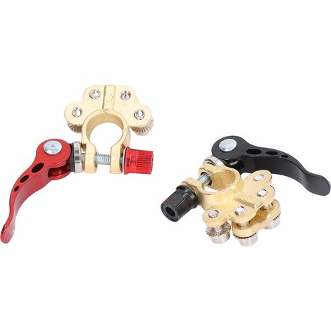 Lot de 2 connecteurs de bornes de batterie pour voiture, coupe-batterie 4 voies (positif/négatif) pour bornes SAE/JIS de type A (1/5)