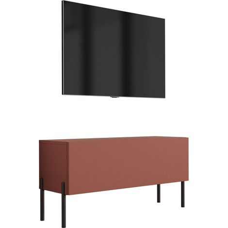 Meuble TV : Rouge Brique, 100 × 52 × 32 cm, pieds noires (1/5)