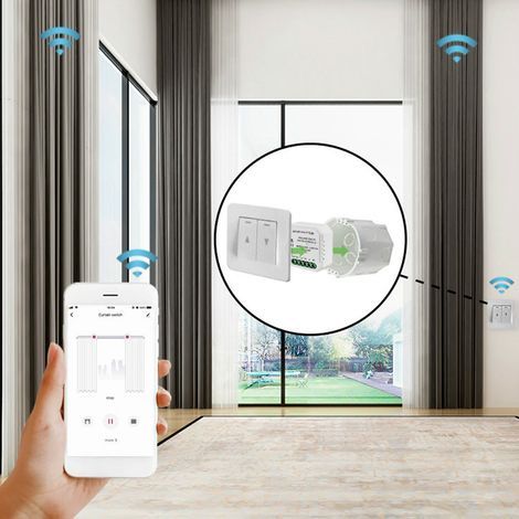Module WiFi Rideaux Tuya Intelligent 2pcs Contrôle Vocal Alexa Google Home Automatisation Domotique Compatible Moteurs Standards (1/4)
