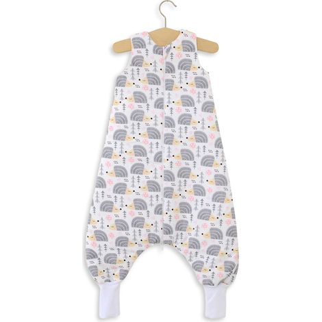 Saco de dormir para bebé con piernas, de algodón, aislante, talla L, de 9 a 24 meses, TOG 2.5 - erizos grises (1/5)