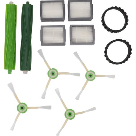 Kit accessoires pour robot aspirateur iRobot i7 i7+ E5 E6 I3 avec brosses centrales latérales filtres HEPA et revêtements de roues (1/5)