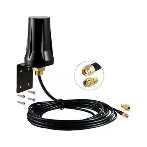 Antenne 4G LTE extérieure 5 dBi – Connecteur SMA Mâle – Longueur de câble 3m – Étanche pour routeurs et caméras de surveillance (1/5)