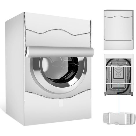 Housse pour machine à laver,Housse de protection pour machine à laver imperméable avec ouverture frontale,Anti-Poussière et Anti-UV(Argent,60 x 65 x 85 cm) (1/5)
