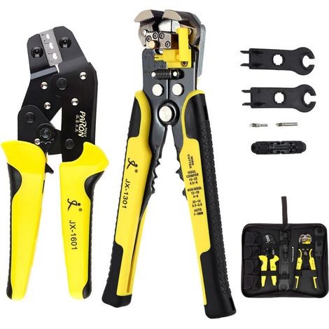 PARON Solar Panel Crimping Tools, 2.5-6mm² 14-10AWG Wire Crimper Solar Wire Connector Cutting Kit, with Wire Stripper (1/5)