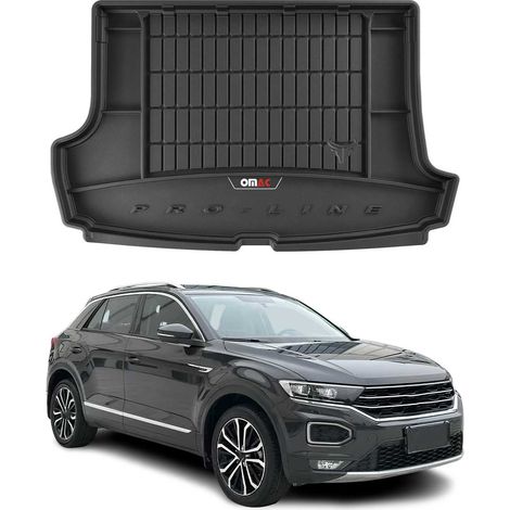 Tapis de Coffre 3D TPE Premium Compatible avec VW T-Roc 2017-2022 Bac de Protection de Coffre Intérieur antidérapant Revêtement de Coffre Bords Hauts pour Voiture Noir (1/5)