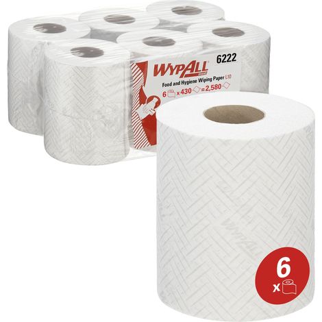 Essuie-tout Kimberly Clark WypAll® L10 L10 Rouleau Blanc, 1680 essuyeurs ( Prix pour Paquet de 6 )