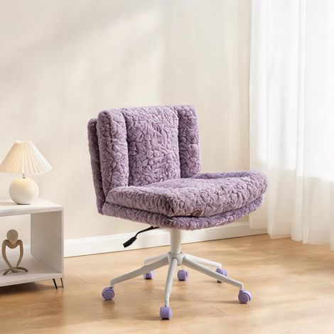 Chaise de bureau purple en faux fur 63 x 67 x 94 cm (1/5)