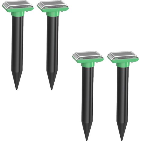 Répulsif à ultrasons solaire pour souris, lot de 4 pièces, terminal à ultrasons, adapté au jardin, à la cour (vert) (1/5)
