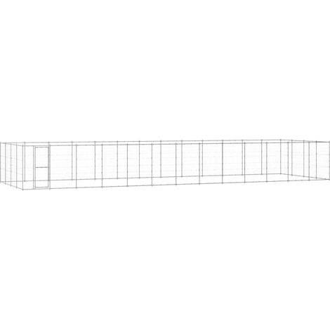 Chenil d'extérieur, Enclos Parc Cage pour animaux Acier galvanisé 53,24 m² LKF78625 (1/5)