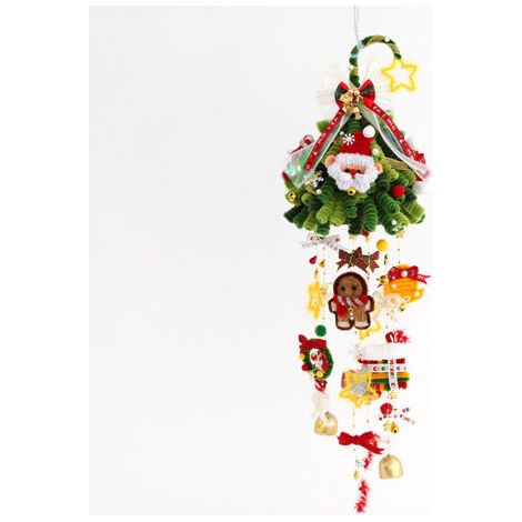 BUNTHAUS PA Décoration de Noël, pendentif carillon éolien en bâton torsadé tissé à la main, paquet de matériel de bricolage, mise en page de la scène, cadeau de Noël (1/2)