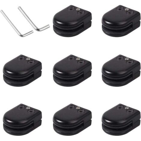 Ineasicer 8pcs Pince de Verre 8-10mm en Acier Inoxydable Porte-Verre Clip en Verre Support en Verre Réglable Connexion Arrière Plate pour Balustrade Salle de Bain Escalier Fenêtre