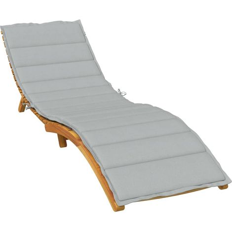 Coussin de chaise longue extérieur gris clair mélangé en polyester 200 x 70 x 4 cm - PANGIVO (1/5)