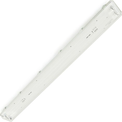 BeMatik - Ecran étanche pour tube LED 2 x 1200 mm avec connexion à deux extrémités IP65 T8 G13 (1/5)