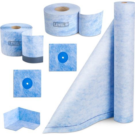 LEVEL+ Bandset Dusche Balkon Dichtband Dichtbahn Duschelement Ecken Profi Set B1 (1/5)