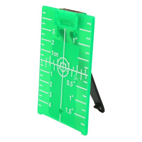 Plaque Cible Laser Magnétique avec Support Arrière Indicateur de Niveau Laser Ligne Croisée Outil de Mesure de Distance à Double échelle(Tableau cible feu vert)