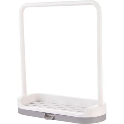 1 porte-serviettes amovible pour la cuisine, les torchons et l'évier. Étagère de rangement pour éponges et brosses à récurer de salle de bain. (1/5)