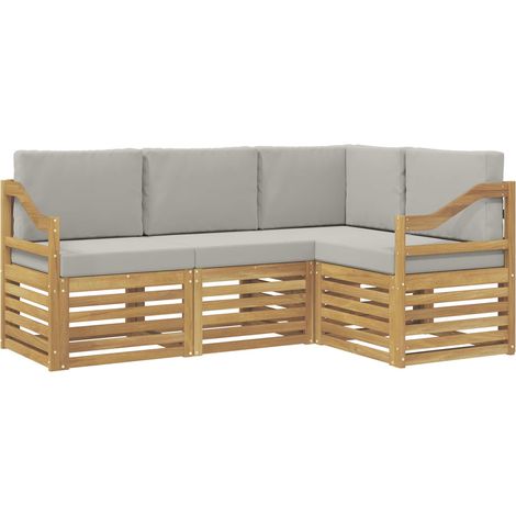 Sofa Sets 4 pcs White and Light Grey 185.5 x 126.5 x 73 cm vidaXL (1/5)