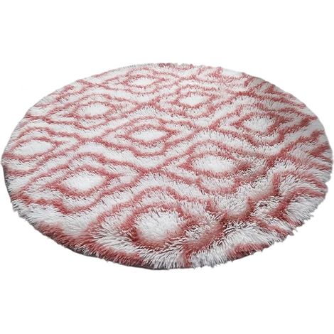 Tapis Ronde - Tapis Moelleux Pour Chambre D Enfant - 60 Cm De Diamètre - En Fausse Fourrure - Antidérapant - 1 Pièce (1/5)