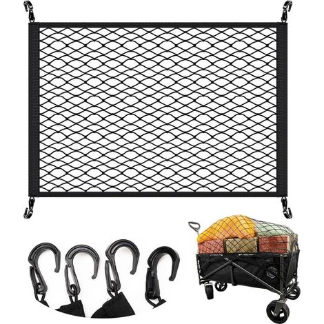 Filet de chargement élastique 80x60cm extensible pour remorque et coffre (1/5)