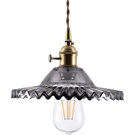 AIDUCHO Suspension En Laiton, Mini Suspension Vintage En Cuivre, Suspension En Verre Gris À Motif Rétro Pour Îlot De Cuisine, Salle À Manger, Entrée, Salon, Chambre, Couloir (1/5)