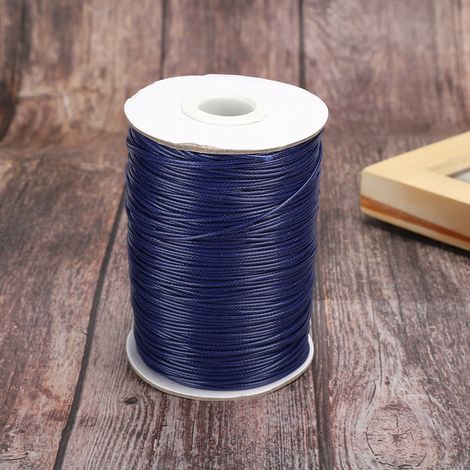 160 m Wachsschnur DIY Umweltfreundliche handgewebte Seilkette Baumwollfaden 1 mm (26  Marineblau) (1/5)